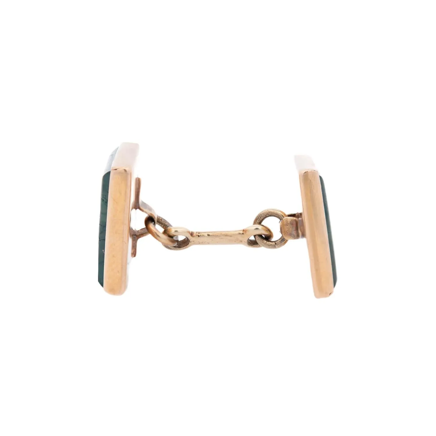 Victorian 14k Moss Agate Cufflinks