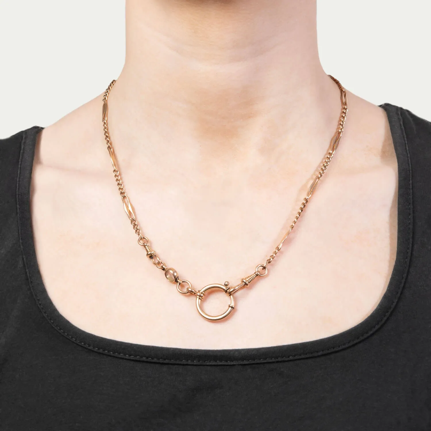 Victorian 14k Spring Ring Watch Chain