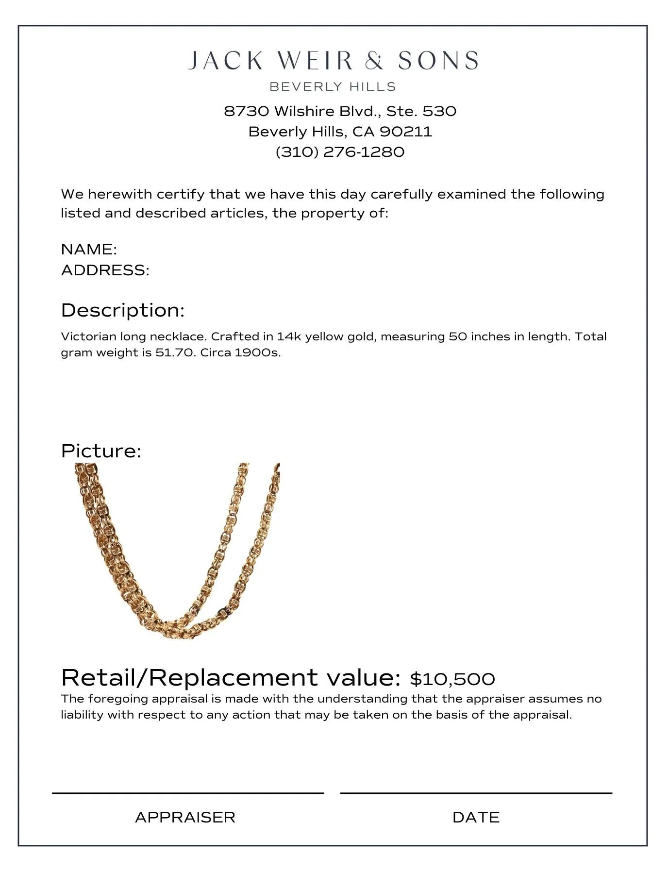 Victorian 14k yellow gold long necklace
