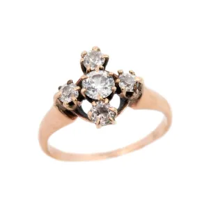 Victorian 18k Diamond Cross Motif Ring