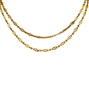 Victorian French 18k yellow gold fancy necklace
